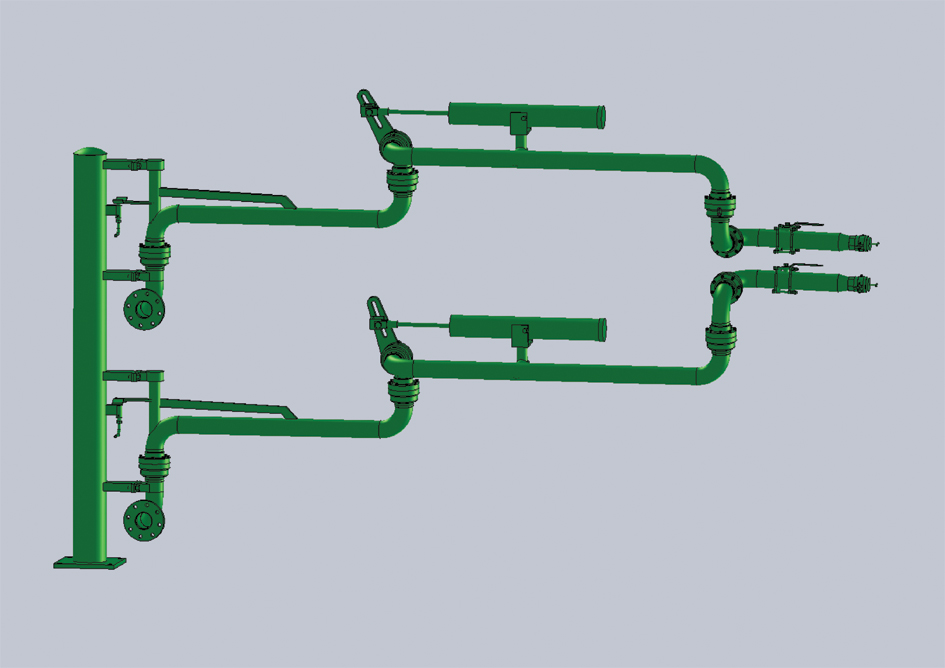 江苏扬州客户定制采购的AL2543汽车底部密闭装卸氨水鹤管已发往使用现场(图1)